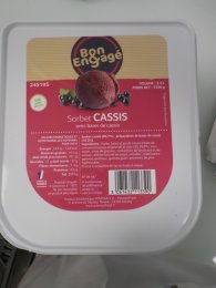 Sorbet cassis avec baies de cassis 2,4 L / 1,356 kg Bon&Engagé | Grossiste alimentaire | PassionFroid - 2