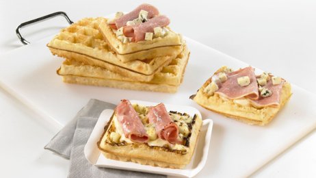 Recette : Gaufre bacon fourme d&#039;ambert - PassionFroid