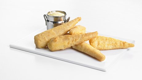 Aiguillette fish and chips de cabillaud préfrite 35 g - PassionFroid