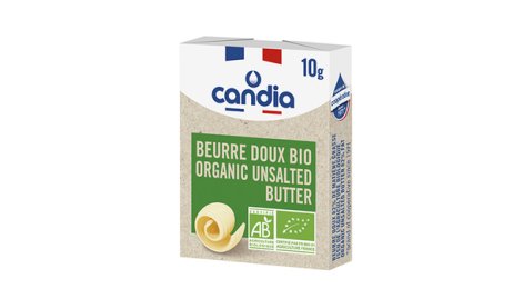 Beurre micropain doux BIO 82% MG 10 g Candia | Grossiste alimentaire | PassionFroid