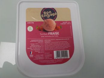 Sorbet fraise avec morceaux de fraises 2,4 L / 1,351 kg Bon&Engagé | Grossiste alimentaire | PassionFroid - 2