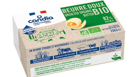 Beurre plaquette doux BIO 82 % MG 250 G Candia | Grossiste alimentaire | PassionFroid