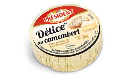 Délice de camembert riche en calcium et en vitamine D 19% MG 20 g Président | Grossiste alimentaire | PassionFroid