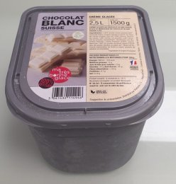 La crème glacée chocolat blanc Suisse avec copeaux de chocolat blanc 2,5 L / 1,5 kg Ma Très Bonne Glace | Grossiste alimentaire | PassionFroid - 2