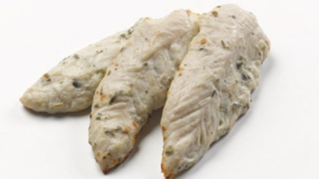 Aiguillettes de poulet marinées huile d'olive et herbes de Provence cuites 45 g env. | Grossiste alimentaire | PassionFroid