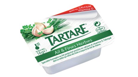 Tartare barquette ail et fines herbes enrichi en calcium 20,5% MG 16 g | Grossiste alimentaire | PassionFroid