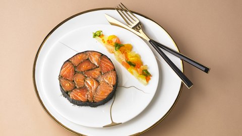 Recette : Marbré de saumon gravlax à l&#039;aneth à l&#039;huile fumée - PassionFroid